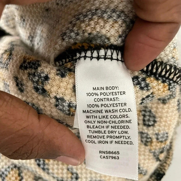 BP. Leopard Print Colorblock Fleece Pullover Sz XXS - Picture 7 of 7